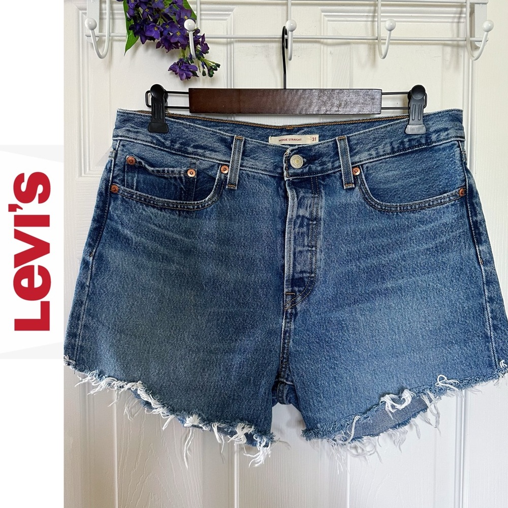 Levis High Rise Wedgie Fit Denim Shorts